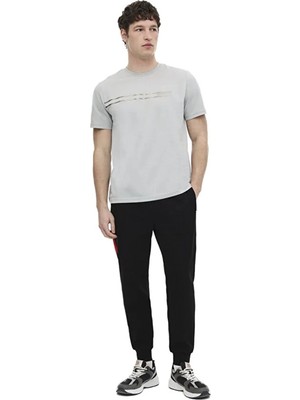 Lumberjack Lean 11ITL1112 0 Yaka Erkek Tshirt - Gri