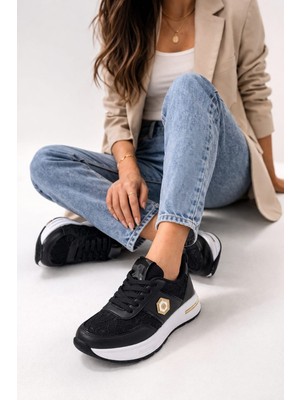 Slipcat Dantel Detaylı Trend 5 cm Platform Yüksek Taban Kadın Sneaker Spor Ayakkabı