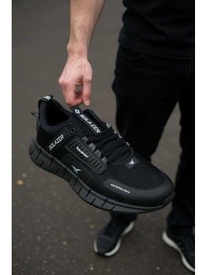 Solazer Erkek Sneaker Siyah-Beyaz Spor Yürüyüş Ayakkabısı