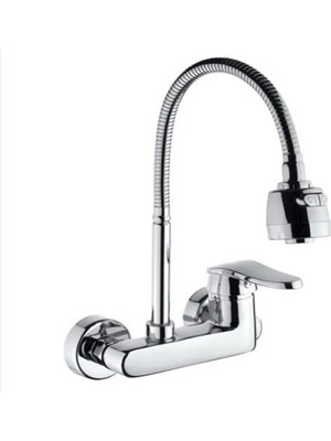 Moonshop Yandan Kollu Mix Aplike 2 Foksiyonlu Spiral Borulu Eviye Bataryası