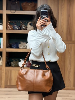 Vazıradk Pileli Düğüm Detaylı El ve Omuz Çantası