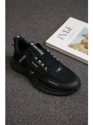 Solazer Erkek Casual Sneaker Siyah-Beyaz Spor Ayakkab