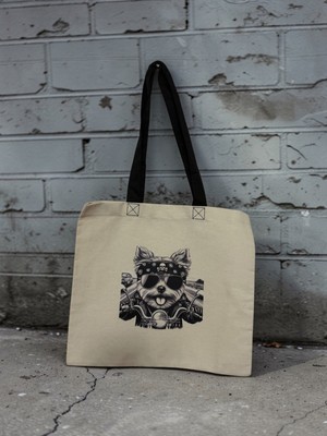 Al Davin Köpek Basılı Bez Gabardin Çanta