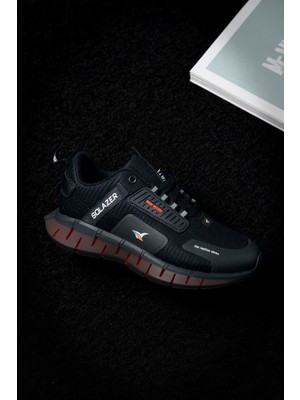 Solazer Erkek Casual Sneaker Siyah-Turuncu Spor Ayakkabı