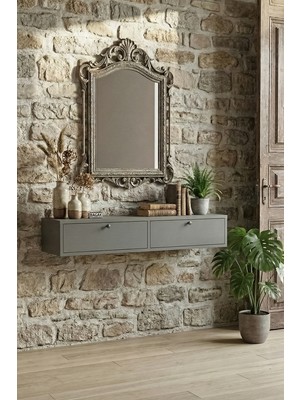 Bagax Çift Kapaklı Modern Dresuar Antre Hol Dekoratif Dresuar Mobilya 120 cm