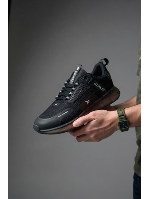 Solazer Erkek Yeni Sezon Sneaker Siyah-Turuncu Spor Ayakkabı