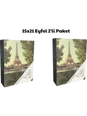 Bf Albüm Fotoğraf Albümü 15X21 100'LÜK Renkli Desenli Anı Albümü 2'li Paket (Eyfel)