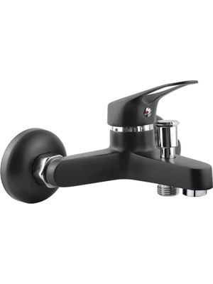 Kustar Siyah Mix Banyo Duş Bataryası Aç Kapa Çift Girişli Pirinç Malzeme Garantili