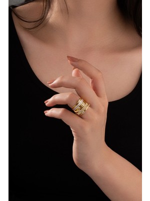 Spossy Silver Jewelry Sarman Işlemeli Yüzük