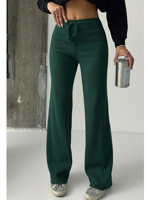 Shoplet Fit Comfort Bej Salaş Pantolon Petrol Yeşili