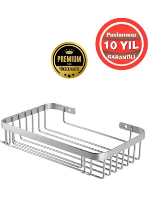 Banyom Home Krom Paslanmaz Çelik SUS304 Kalite Taci 1'li Şampuanlık Banyo Rafı