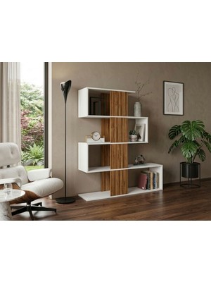 Bicabin Gordion Pyramid Modüler Kitaplık -Atlantik Çam/Beyaz