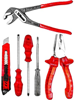 Moonshop Pense Kontrol Kalemi Düz Tornavida Yıldız Tornavida Fort Pense+Falçata Takım Seti.