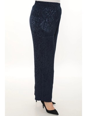 Lady Majestic Kadın Jakarlı Beli Lastikli Rahat Kesim Pantolon – Günlük Şık ve Konforlu