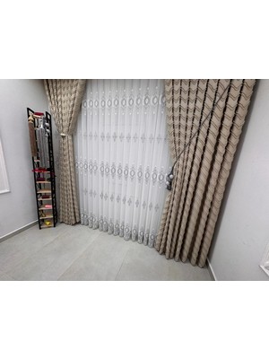 Nivemes Home Nivemeshome Ritim 3-0009 Ekru 1/3 Pileli Fon Perde