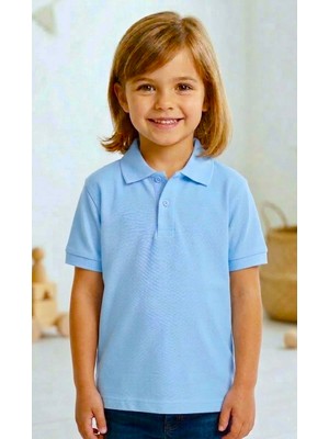 Şen Bebe Bebe Mavisi Polo Yaka Çocuk Tişört