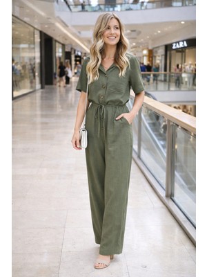 Barbora Özel Tasarım Keten Günlük Tulum