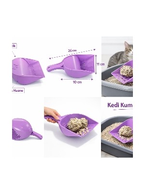 Kapaklı Kumu Küreği Elekli – Ergonomik Saplı Dalı Plastik Kum Temizleme Küreği 26 cm