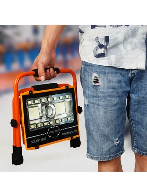 Watton WT-734 P70 LED Solar Panel Şarjlı Taşınabilir Projektör (176 Smd + Yan Led)