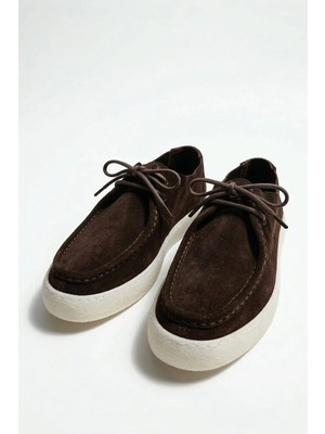 Antioch Kahve Yumuşak Dikişli Burun Deri Ayakkabı