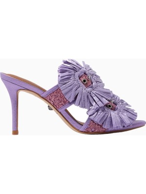 Kurt Geiger Raffia Buckle Lüks Tasarım Topuklu Sandalet