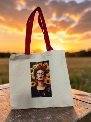Al Davin Frida Baskılı Gabardin Bez Çanta