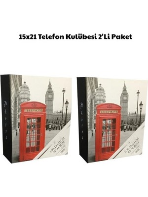 Bf Albüm Fotoğraf Albümü 15X21 100'LÜK Renkli Desenli Anı Albümü 2'li Paket (Telefon Kulübesi)