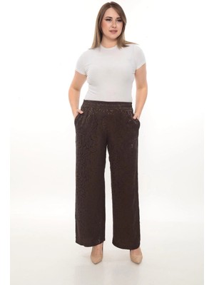 Lady Majestic Kadın Jakarlı Beli Lastikli Rahat Kesim Pantolon – Günlük Şık ve Konforlu