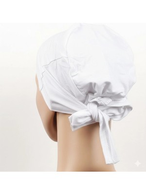 Kapsulavm Dikişsiz Bağlamalı Tesettür Bone - Bağlamalı Bandana Beyaz 5 Adet (74)