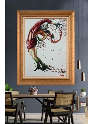 Giyense Altın Çerçeveli Dekoratif Paspartulu Tablo ZR2643