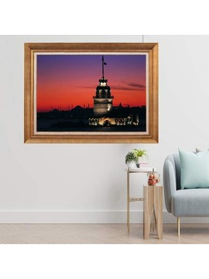 Giyense Altın Çerçeveli Dekoratif Paspartulu Tablo ZR3505