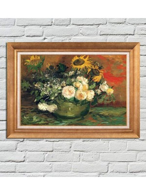 Giyense Altın Çerçeveli Dekoratif Paspartulu Tablo ZR3243