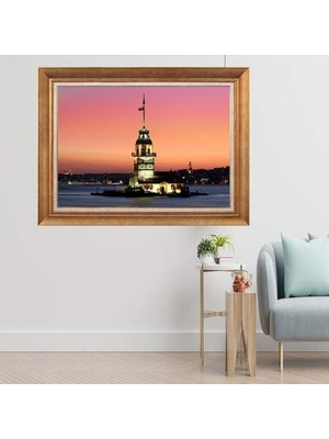 Giyense Altın Çerçeveli Dekoratif Paspartulu Tablo ZR3429