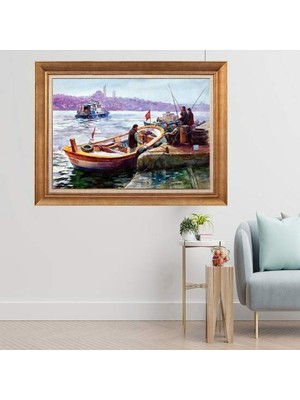 Giyense Altın Çerçeveli Dekoratif Paspartulu Tablo ZR3560
