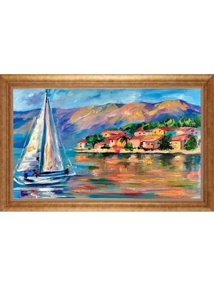 Giyense Altın Çerçeveli Dekoratif Paspartulu Tablo ZR3871