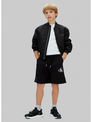Calvin Klein Lastikli Bel Rahat Siyah Erkek Çocuk Şort IU0IU00723BEH