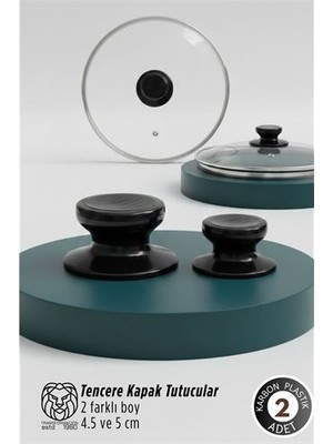 Evangelina Serisi 2’li Paslanmaz Çelik Lüks Tencere Kapağı Tutucu Seti - 4.5- 5. cm Universal