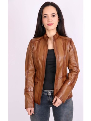 Aclassics Kahverengi Hakiki Deri Hakim Yaka Slim Mont