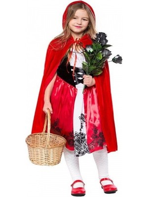 Kırmızı Başlıklı Kız Şapkalı Pelerin 90 cm