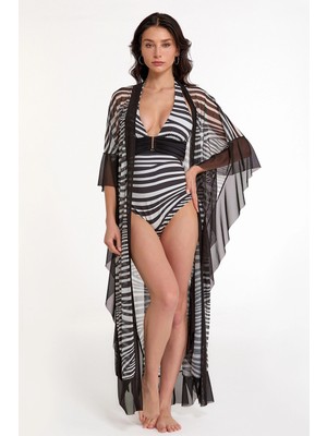 Argento 2153-3034 Kadın Kuşaklı Uzun Kaftan