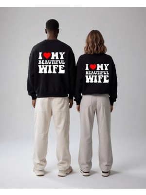 Azura Club Love My Wife Baskılı Unisex Sweatshirt