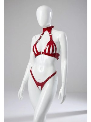 Luna Vanessa Yılbaşına Özel Body Deri Iç Çamaşırı Takımı -2189-YLBS-TK-S-L