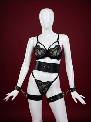 Luna Vanessa Sevgililer Günü Body Deri Iç Çamaşırı Takımı -2088-SVGI-TK-XL