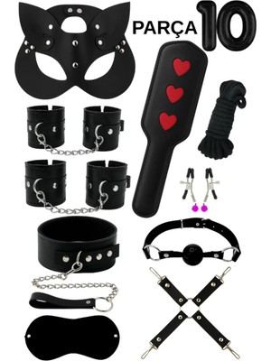 Luna Vanessa Sevgililer Günü Esaret Deri Iç Çamaşırı Takımı -4009-SVGI-TK-XL