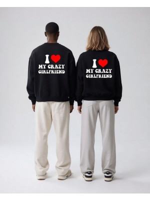 Azura Club Sevgili Kız Arkadaş Baskılı Unisex Sweatshirt