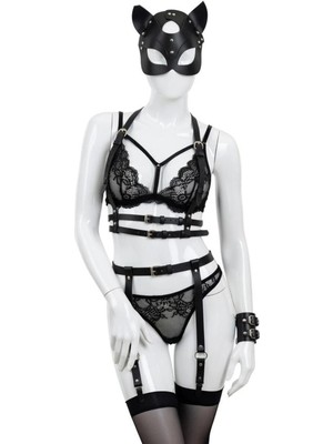 Luna Vanessa Body Deri Iç Çamaşırı Takımı -2082-AYS-TK-2XL