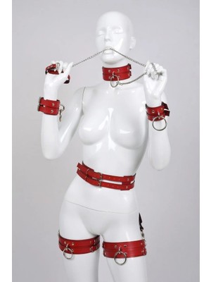 Luna Vanessa Sevgililer Günü Body Deri Iç Çamaşırı Takımı -2096-SVGI-TK-XL