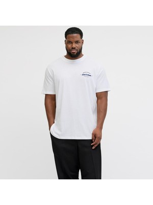 Jack & Jones Büyük Beden Gögüs Baskili Tisört - Brandon
