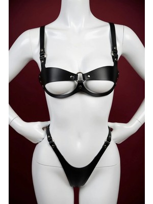 Luna Vanessa Çeyiz Için Body Deri Iç Çamaşırı Takımı -2188-CYZ-TK-XS