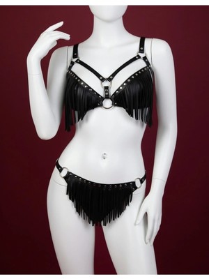 Luna Vanessa Çeyiz Için Body Deri Iç Çamaşırı Takımı -2142-CYZ-TK-S-M